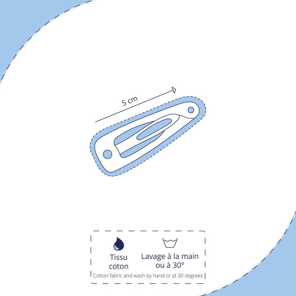 Fabric hair clip feuillage or rose