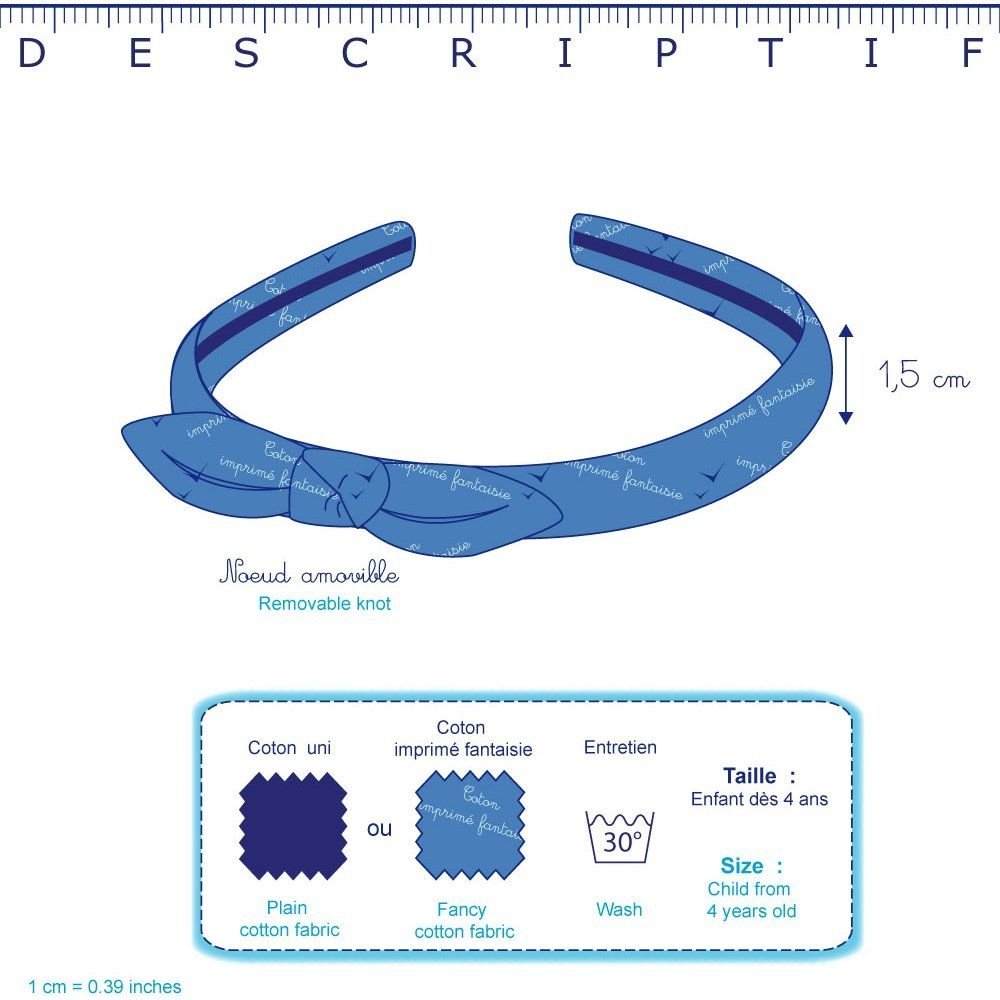 bow headband navy gold star