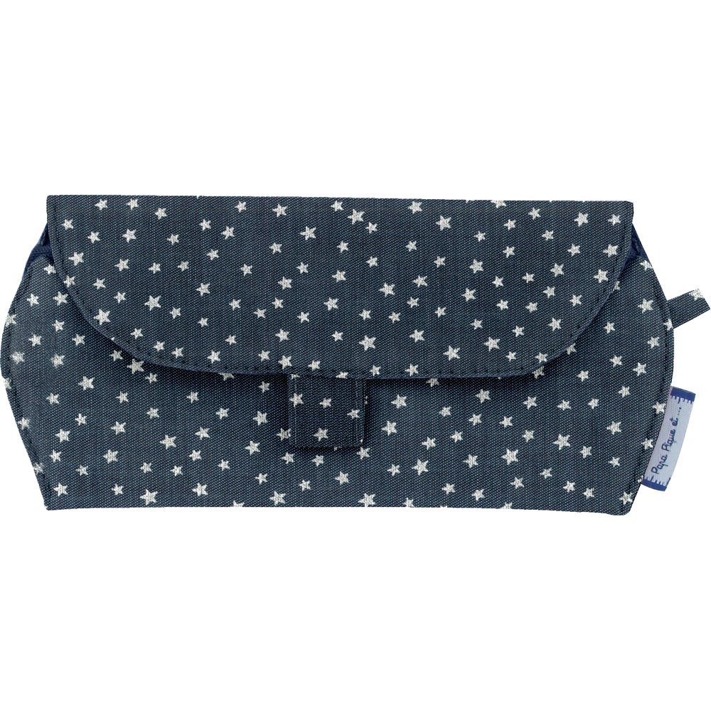 Glasses case silver star jeans