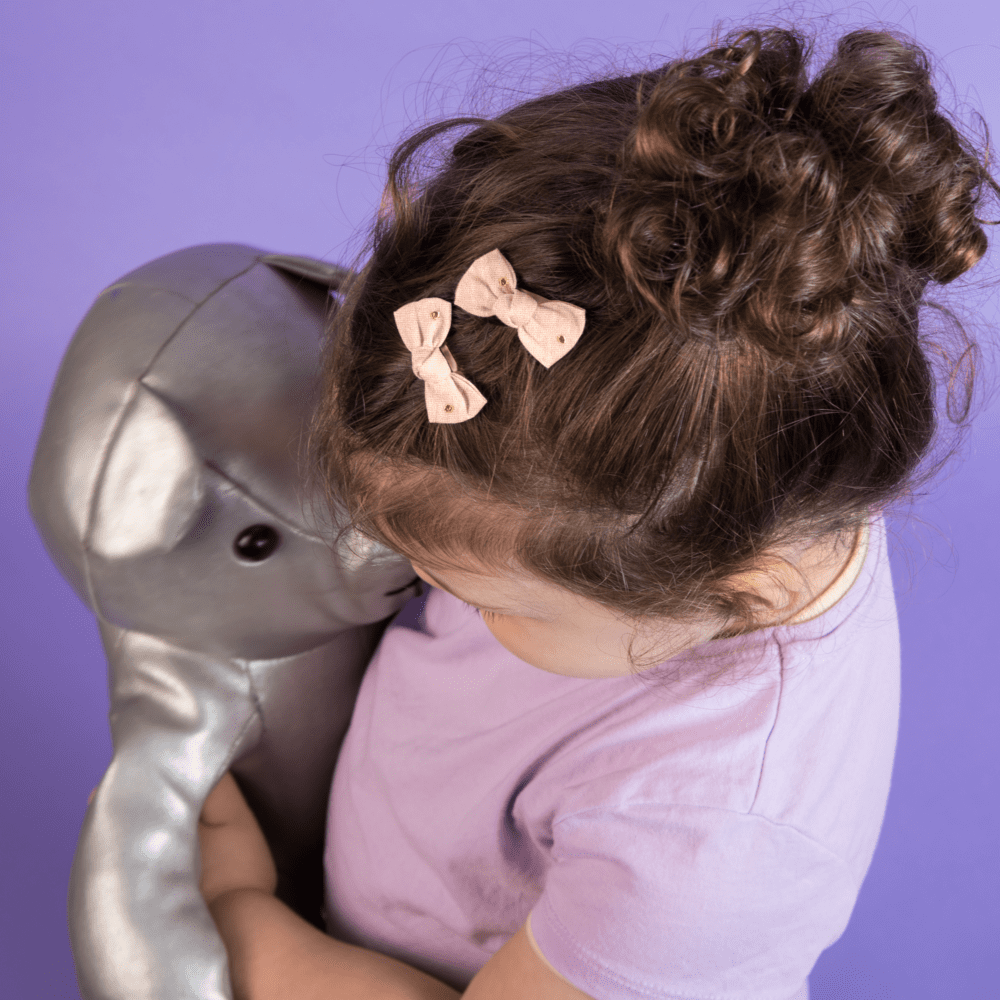 Small bows hair clips gaze pois or rose