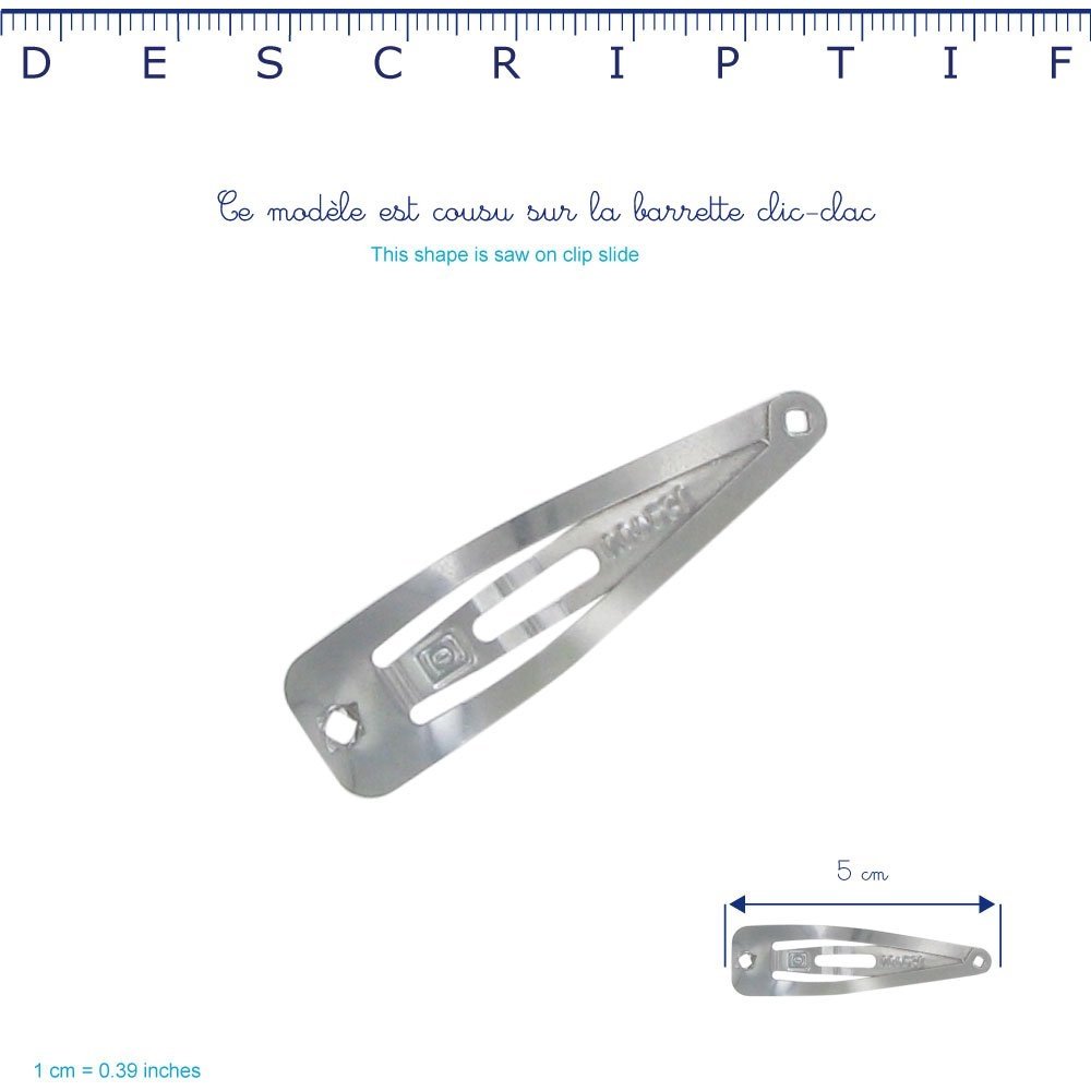 Star flower hairclip grey