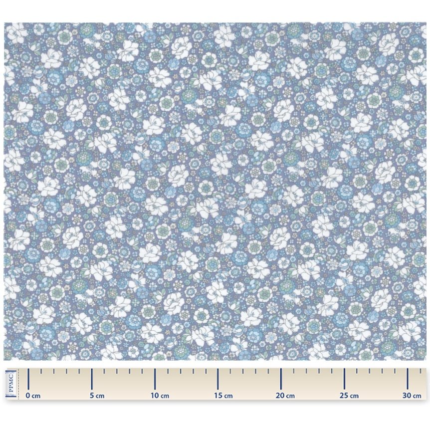 Cotton fabric ex2337 sky blue lilac floral mini