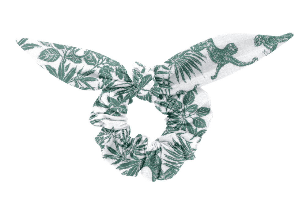 Bunny ear Scrunchie jungle vintage