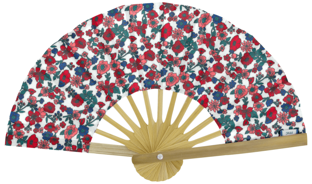 Hand-held fan prairie fleurie