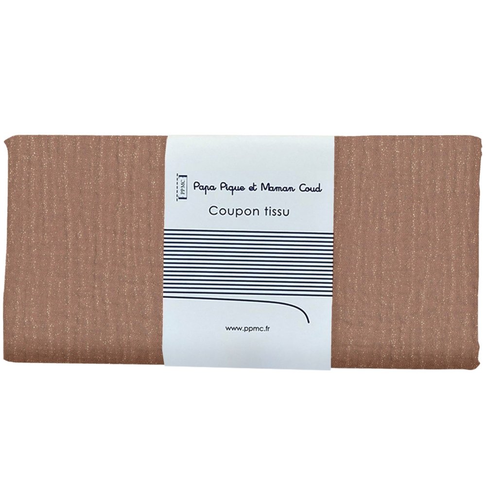 1 m fabric coupon gaze pailletée cognac