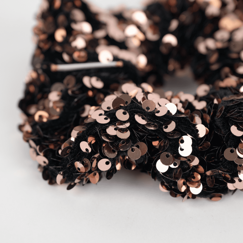 Small scrunchie bronze sequins