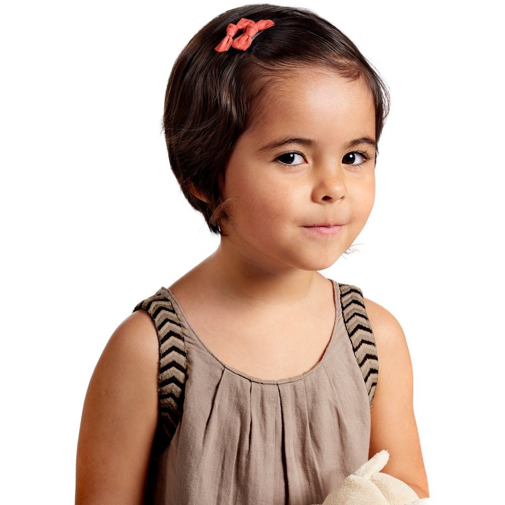 Small bows hair clips gaze dentelle corail