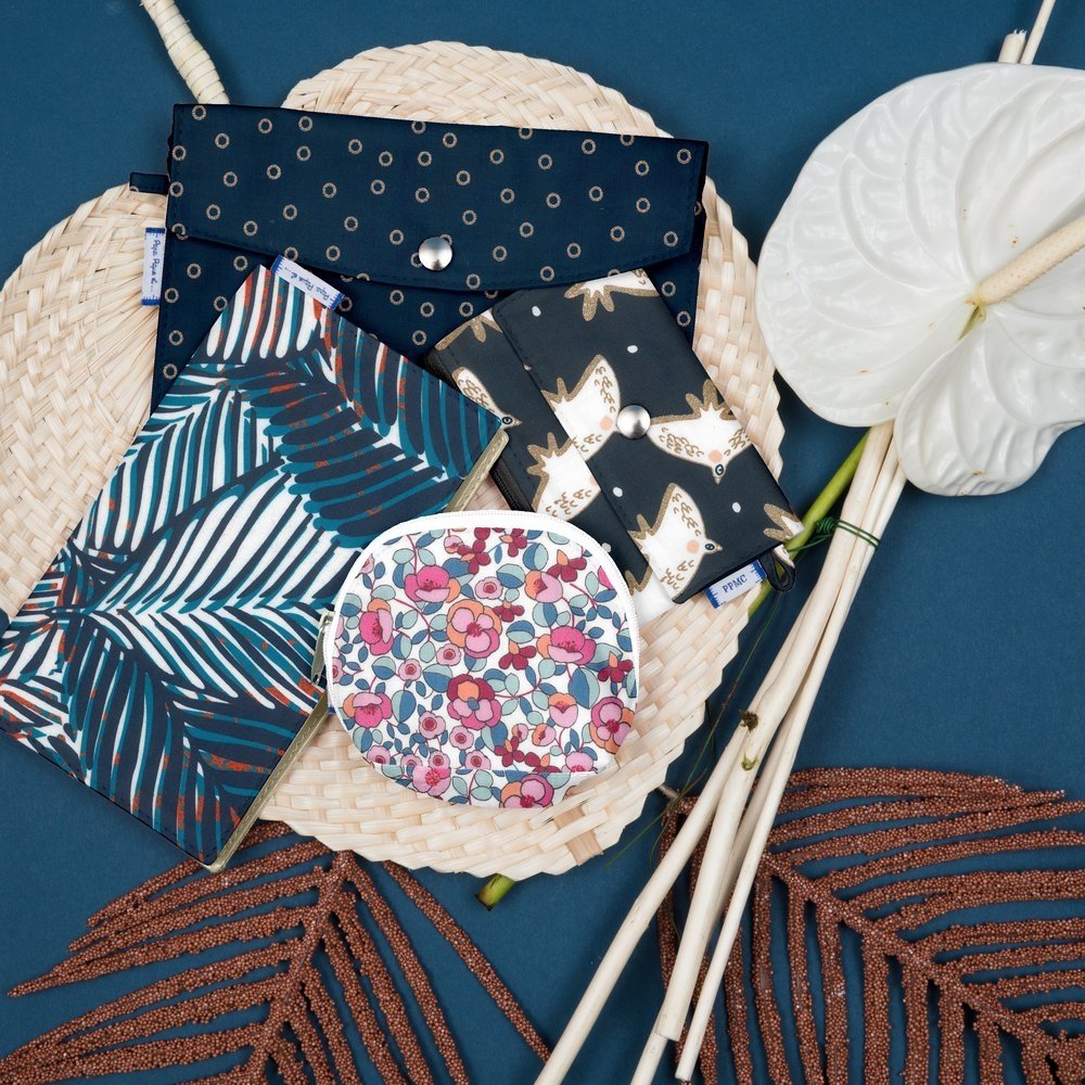 gusset coin purse boutons rose