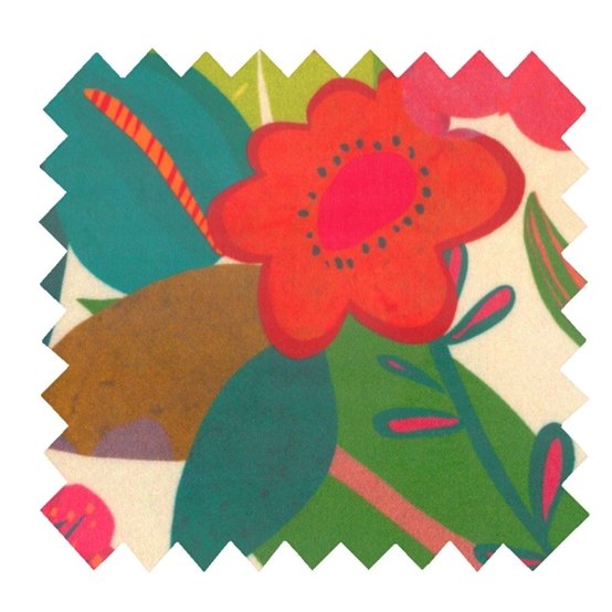 Coated fabric fleurs des iles