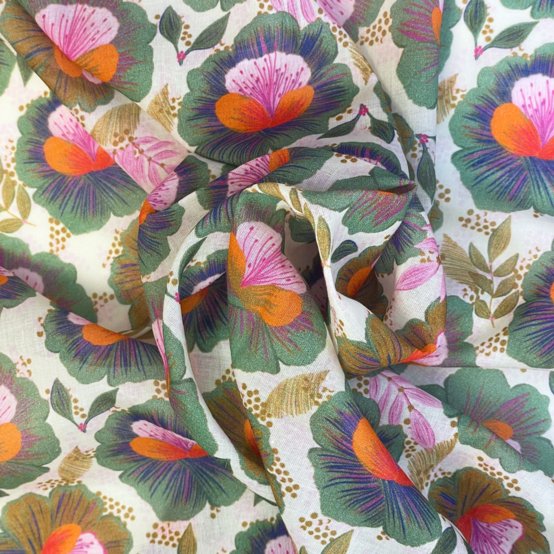 Cotton veil fabric fleur de thé