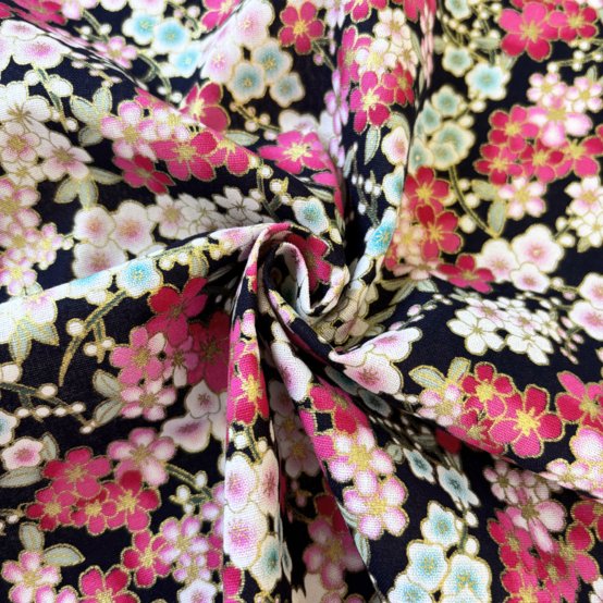 Cotton fabric ex2616 kyoto flower