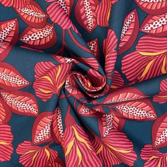 Cotton fabric ex2577 burgundy calyspo