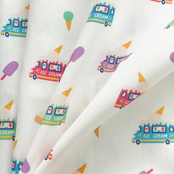 Cotton fabric ex2501 ice cream truck