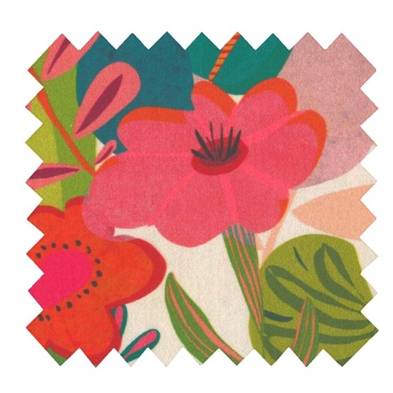 Cotton veil fabric fleurs des iles