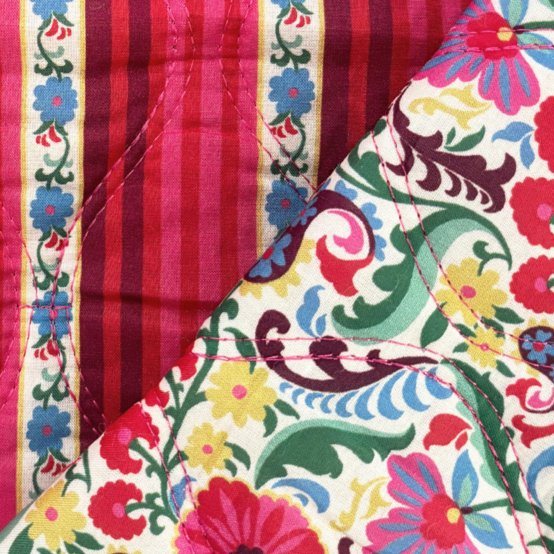 Quilted fabric ex2645 matelassé folk multicolore