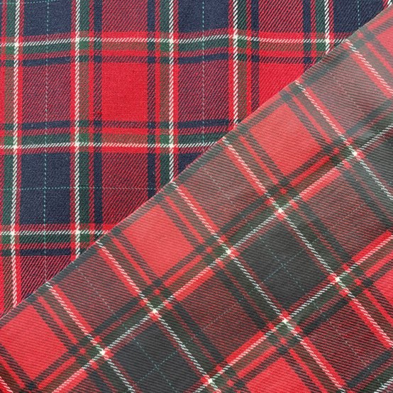 Coated fabric tartan rouge