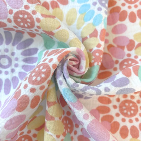 Cotton Fabric ex2636 pop floral gauze