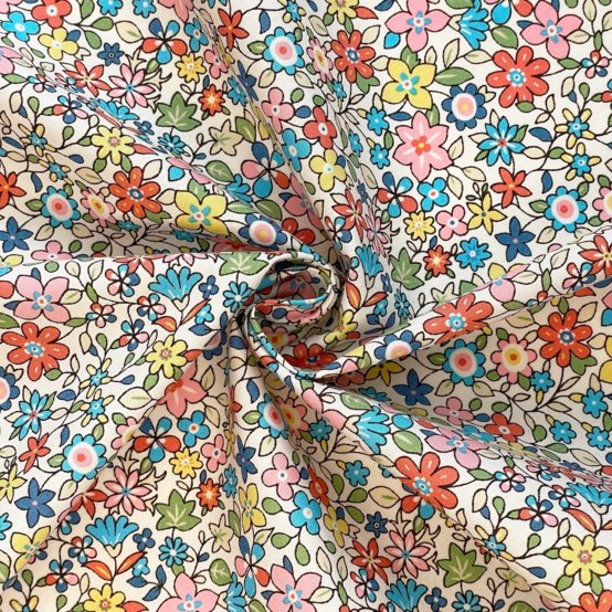 Cotton fabric mille et une fleurs