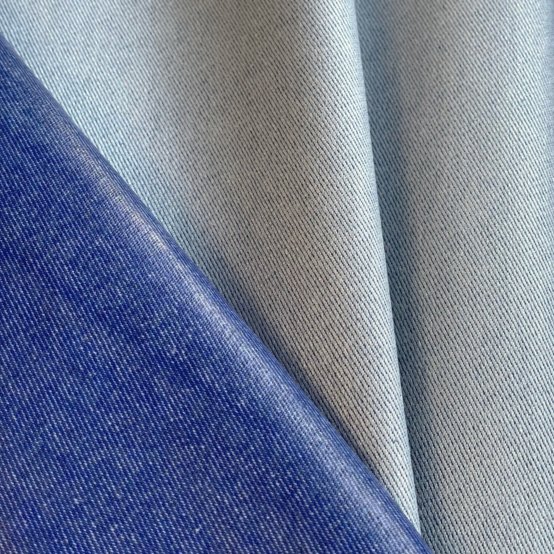 Coated heavyweight fabric iridescent denim
