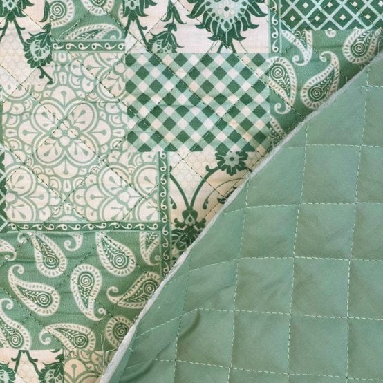 Quilted fabric ex2546 green patch