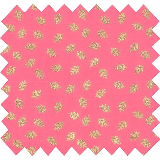 Cotton fabric feuillage or rose