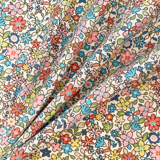 Cotton veil fabric mille et une fleurs