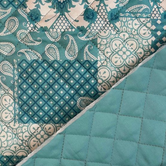 Quilted fabric ex2545 blue patch