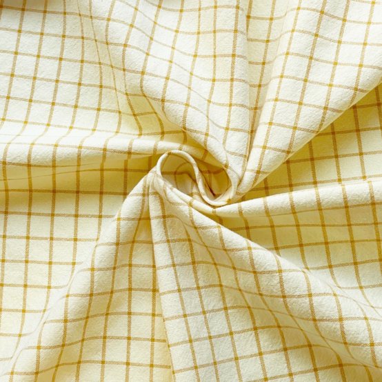 Cotton fabric ex2527 two-tone yellow checks