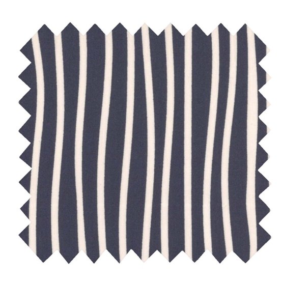 Cotton veil fabric striped  ivory navy