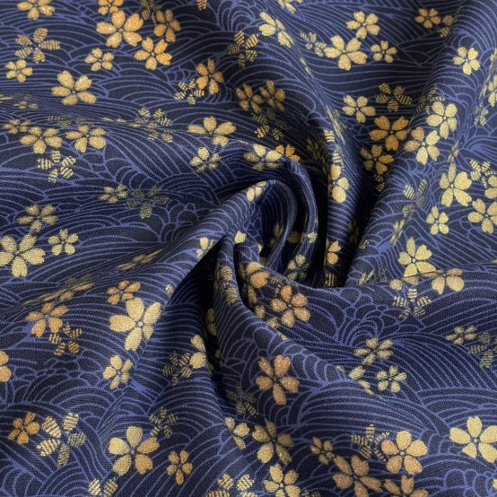 Cotton fabric ex2617 golden flowery hills