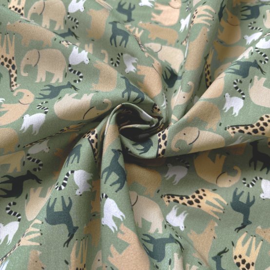 Cotton fabric safari kaki