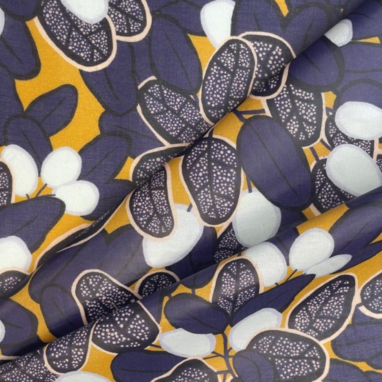 Coated fabric ex2542 kumquat navy mustard