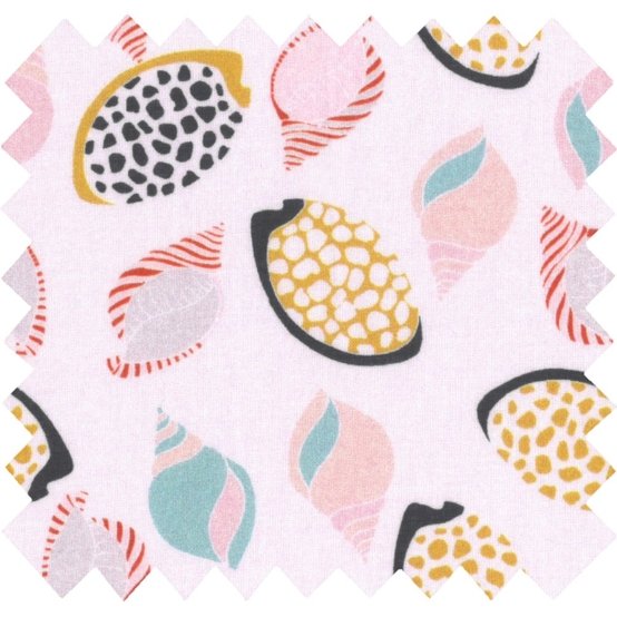 Cotton veil fabric coquillages et crustacés