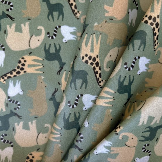 Coated fabric safari kaki