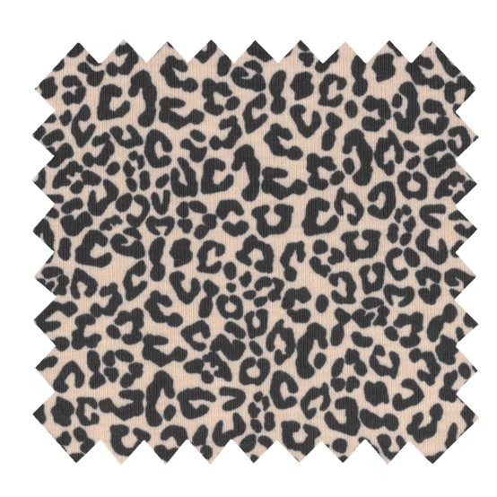 Jersey fabric beige and black leo