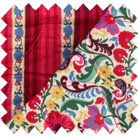 Quilted fabric ex2645 matelassé folk multicolore