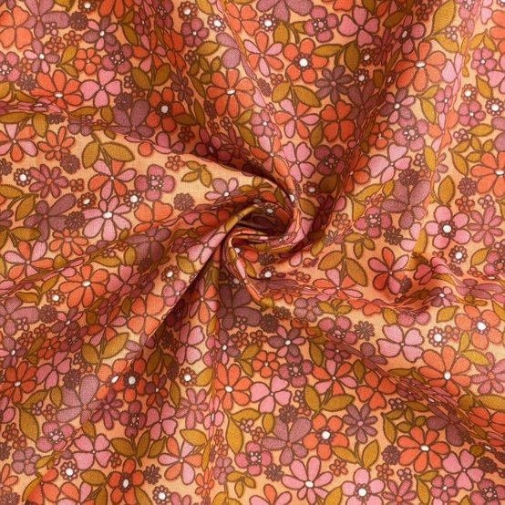 Cotton fabric ex2568 coral flower