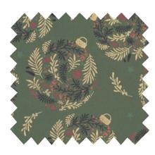 Cotton fabric ex2344 khaki gold flowered christmas balls