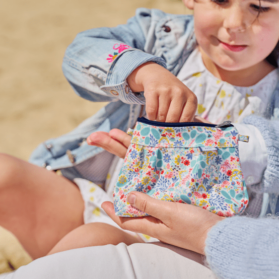 Mini Pleated clutch bag champêtre bleuté