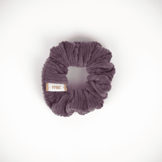 Small scrunchie plum corduroy