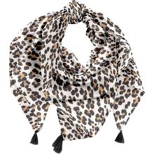 Pom pom scarf leopard