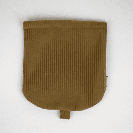 Flap of small shoulder bag brown large corduroy