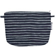 Coton clutch bag striped silver dark blue