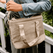 Cooler bag golden linen