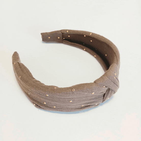 Large Crossed Headband gaze pois or kaki