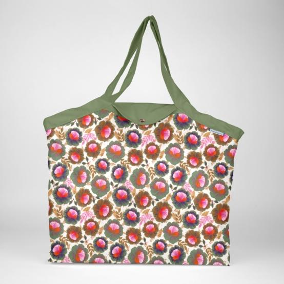 Tote bag with a zip fleur de thé