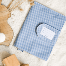 Health book cover sky blue gingham