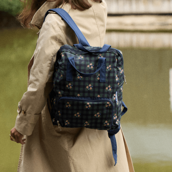 Gaby small backpack tartan fleuri