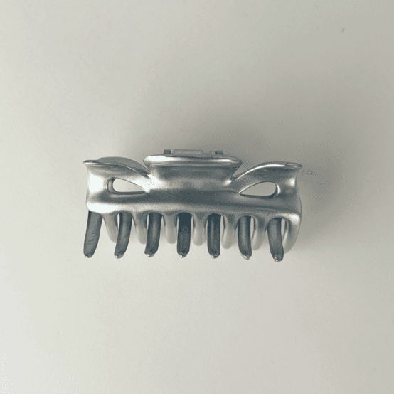 Small Classic Hair Clip satin silver