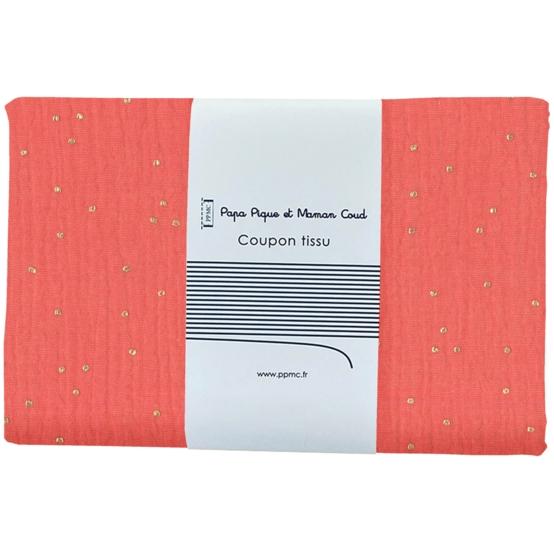 1 m fabric coupon marsala gold double gauze